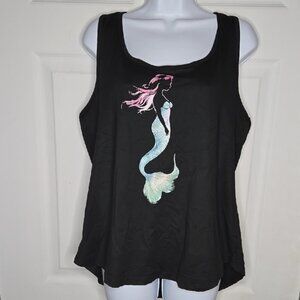 Mermaid Soft Racerback Black Tank Top